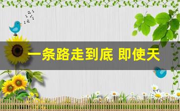 一条路走到底 即使天黑也陪你_在人生的道路上有些人只能陪你一段